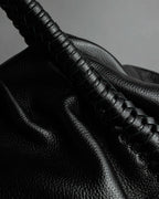 "Salvatore Ferragamo" Draping design lace-up detail leather bag