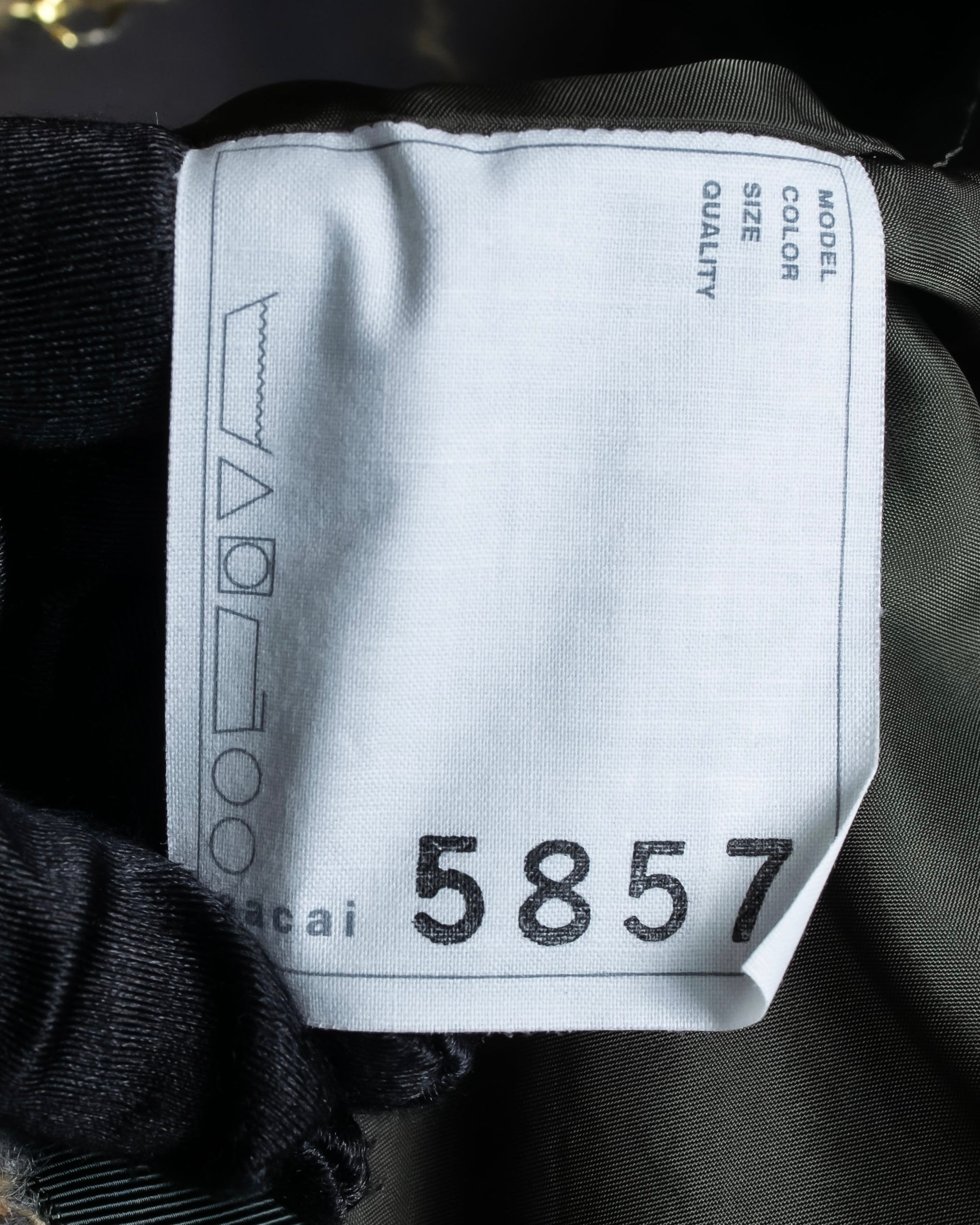 "sacai" Asymmetrical design double zipper tweed vest