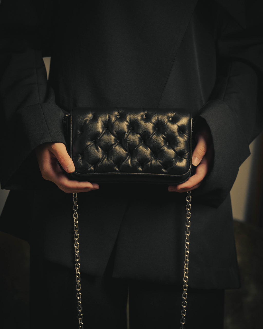 –SPECIAL– "Maison Margiela" 2020's Quilted leather chain shoulder bag