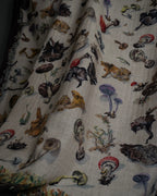 "HERMES" 80's Carré 90 Les Champignons II silk scarf