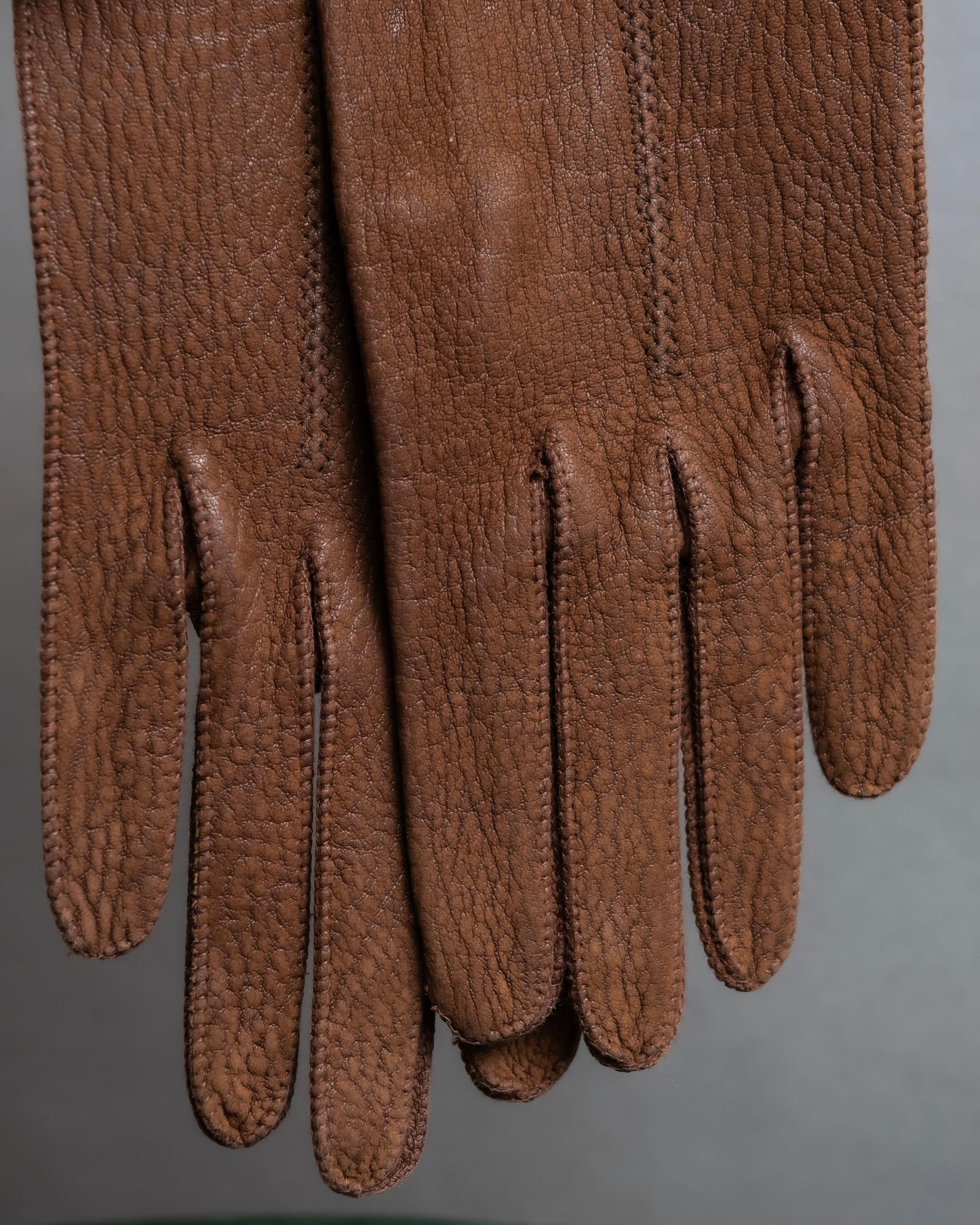 Vintage genuine leather camel brown gloves