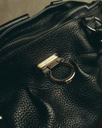 “Salvatore Ferragamo” 00’s-10’s Gancini pebbled leather handbag