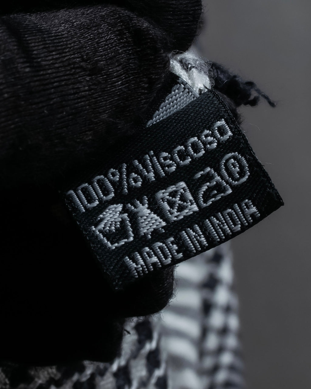 "Vintage houndstooth combination pattern large stole"