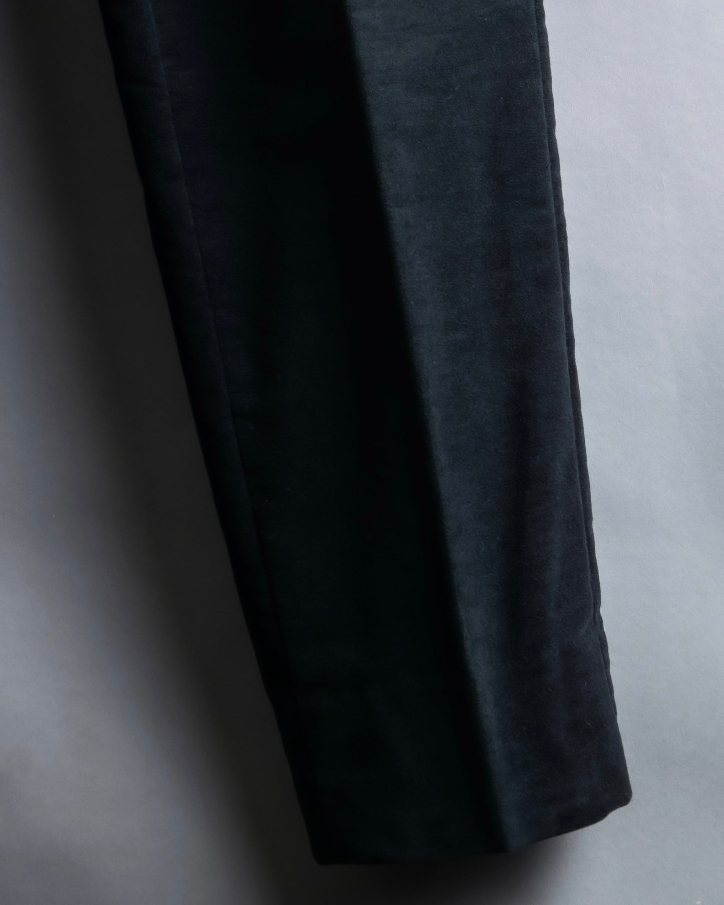 "HERMES" Leather trimmed design tapered pants