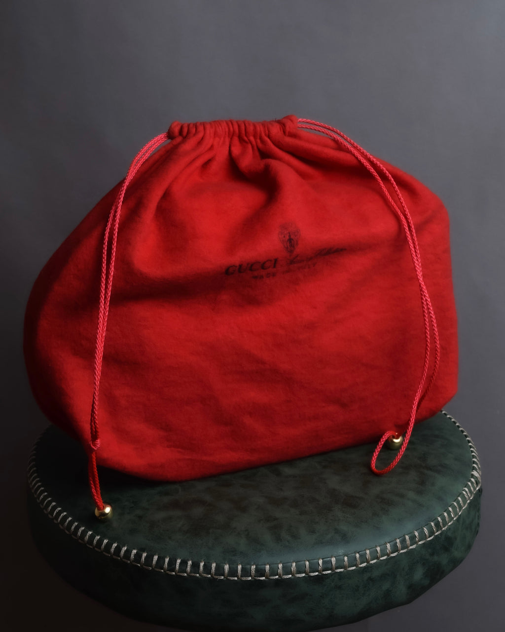 "GUCCI" 70's Embossed suede flap shoulder bag