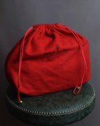 "GUCCI" 70's Embossed suede flap shoulder bag