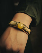 -SPECIAL- “BOTTEGA VENETA” 00’s-10’s Natural stone set ribbed sculptural cuff