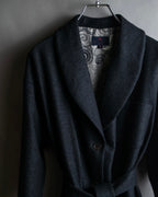 "ETRO" Shawl collar belted mid-length coat