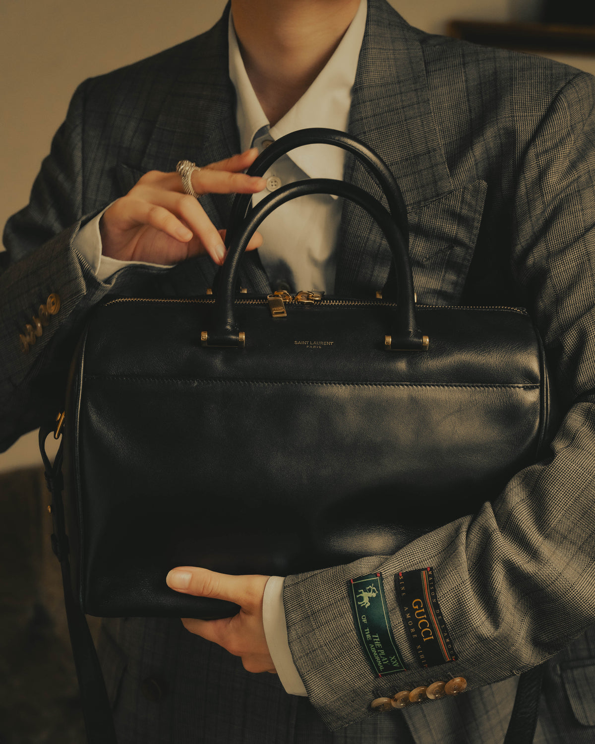 -SPECIAL- “Saint Laurent” 2012-2016 Classic Duffle 12 smooth calfskin bag