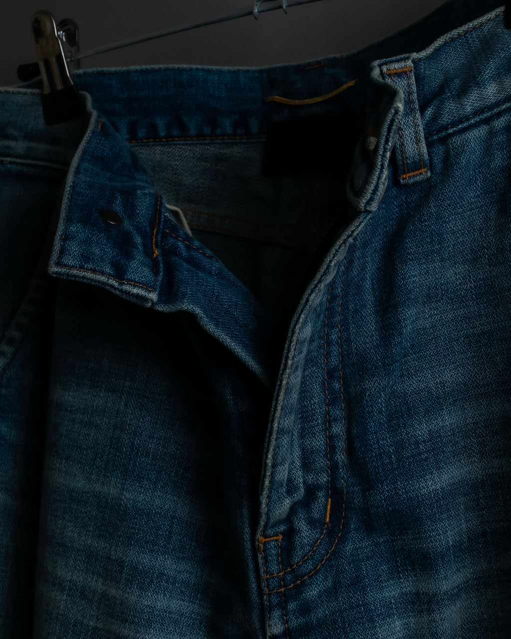 "Saint Laurent" Faded straight line denim pants