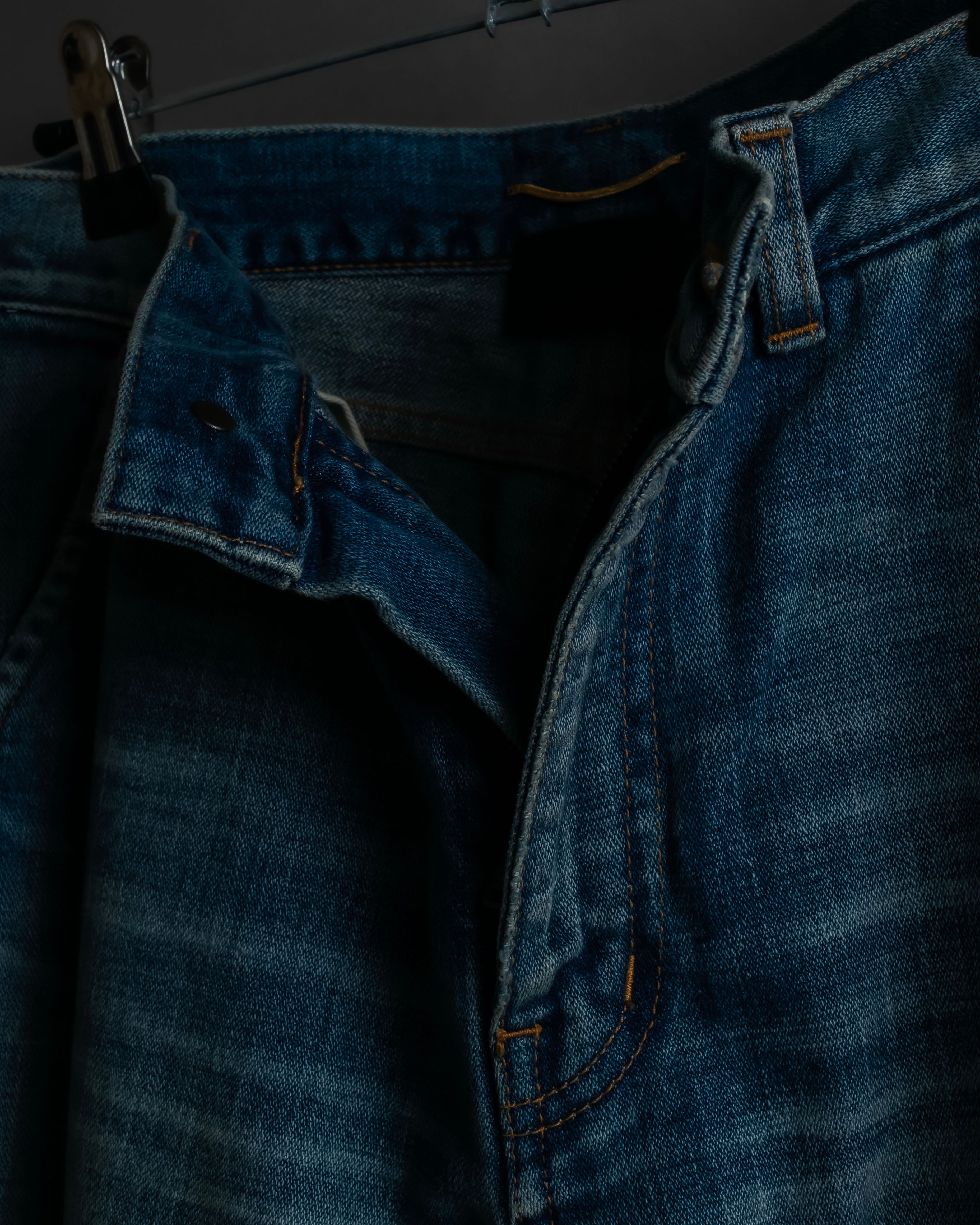 "Saint Laurent" Faded straight line denim pants