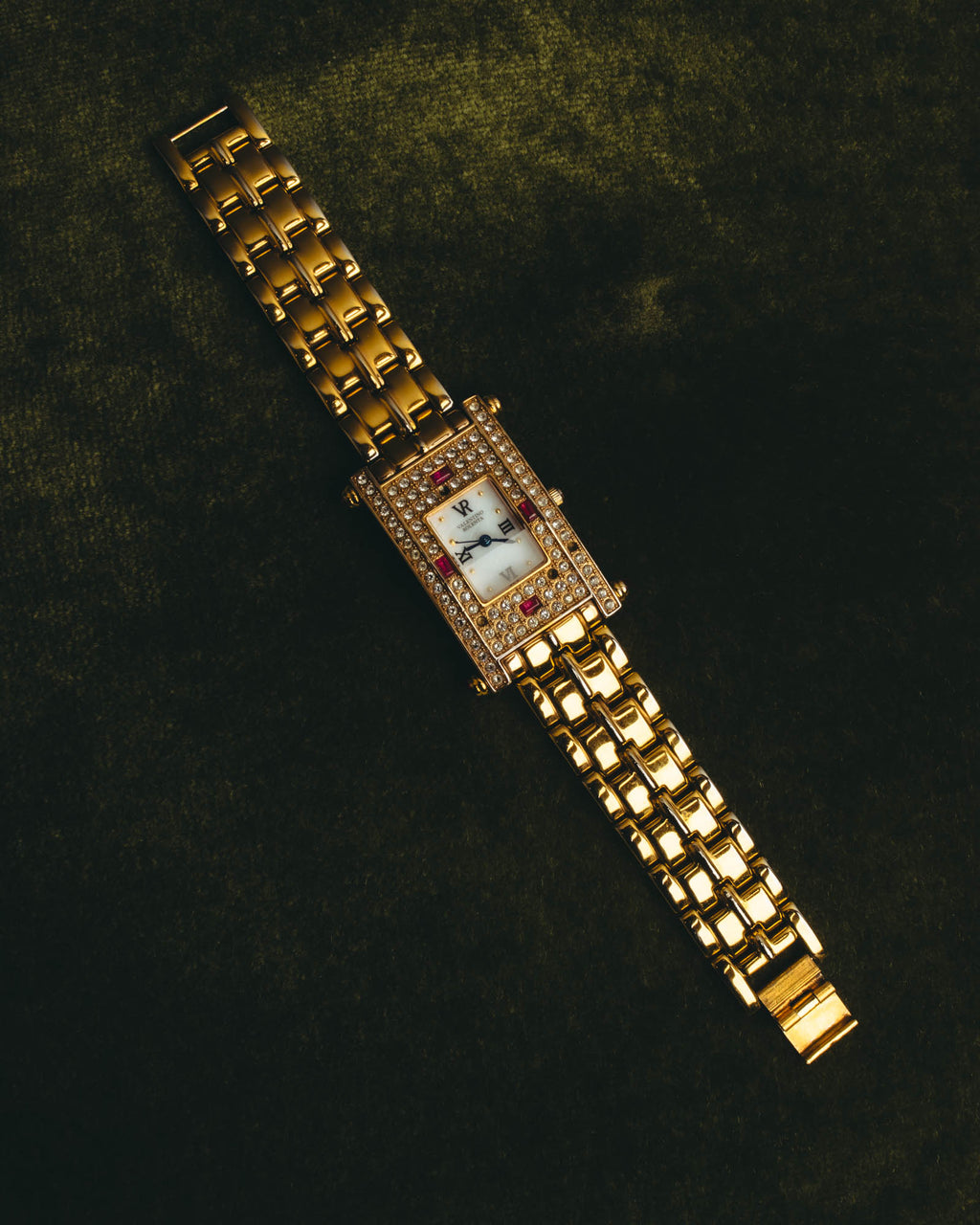 "VALENTINO ROLENTA" 90's-00's Decorative rhinestone quartz watch
