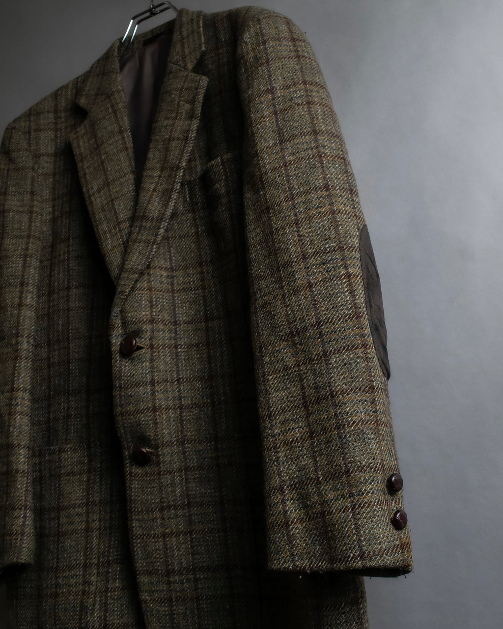 "BURBERRYS" Elbow patch design gun club check tweed jacket