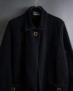 "Salvatore Ferragamo" 90's-00's Gancini motif design box silhouette jacket