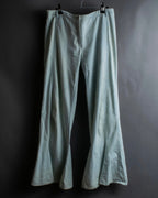 "CHANEL" Coco Mark button detail washed flared denim