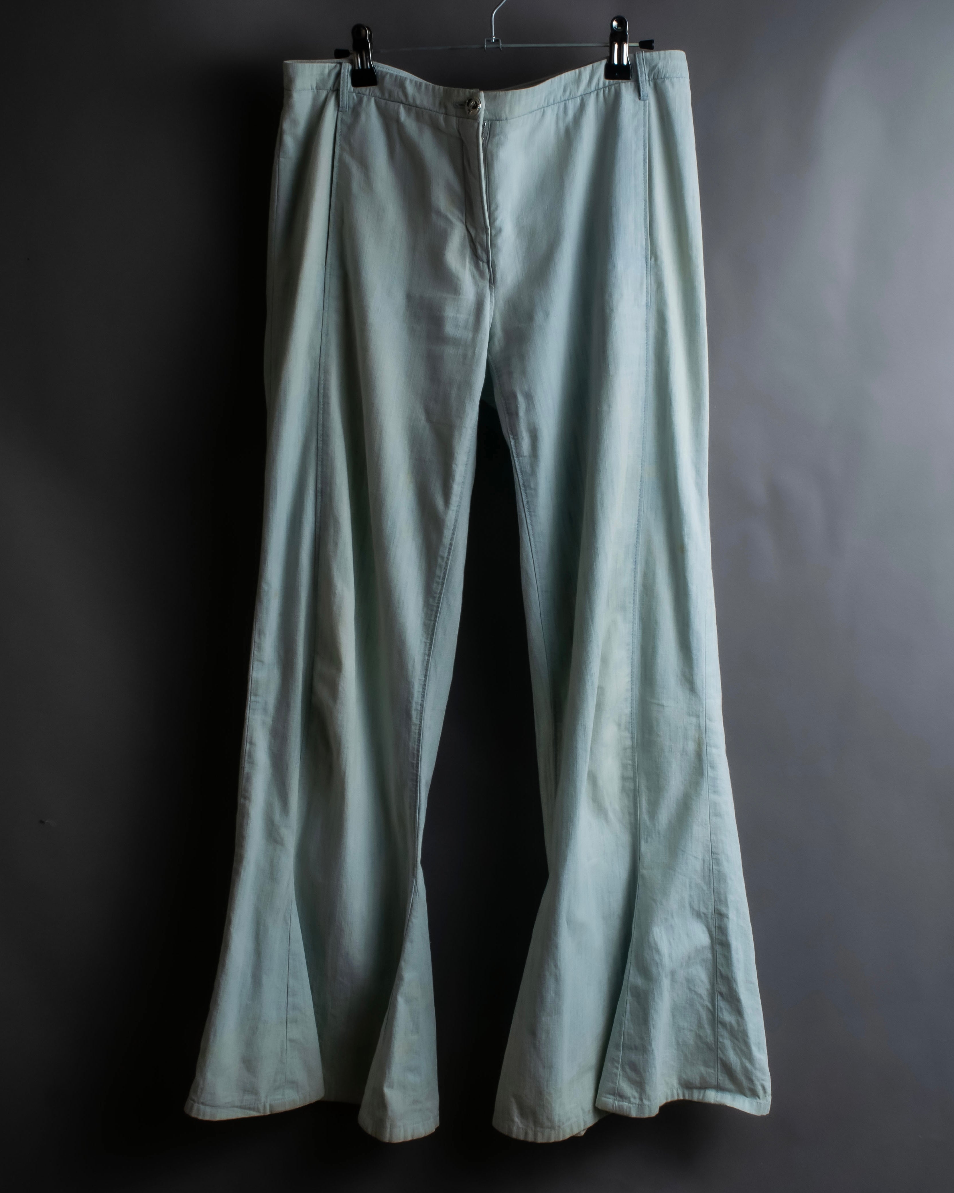 "CHANEL" Coco Mark button detail washed flared denim