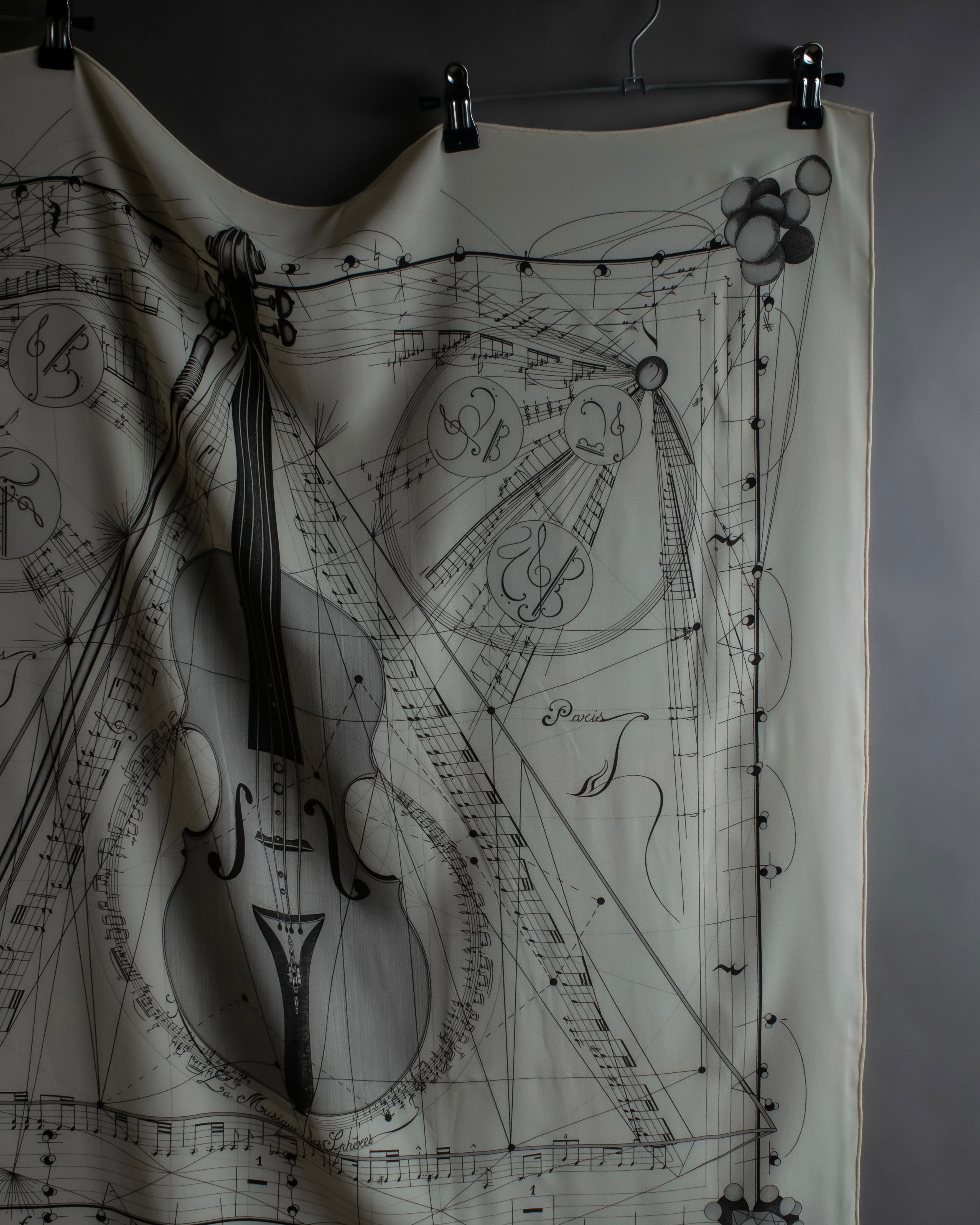 "HERMES" La Musique des Sphères Carre 90 silk scarf