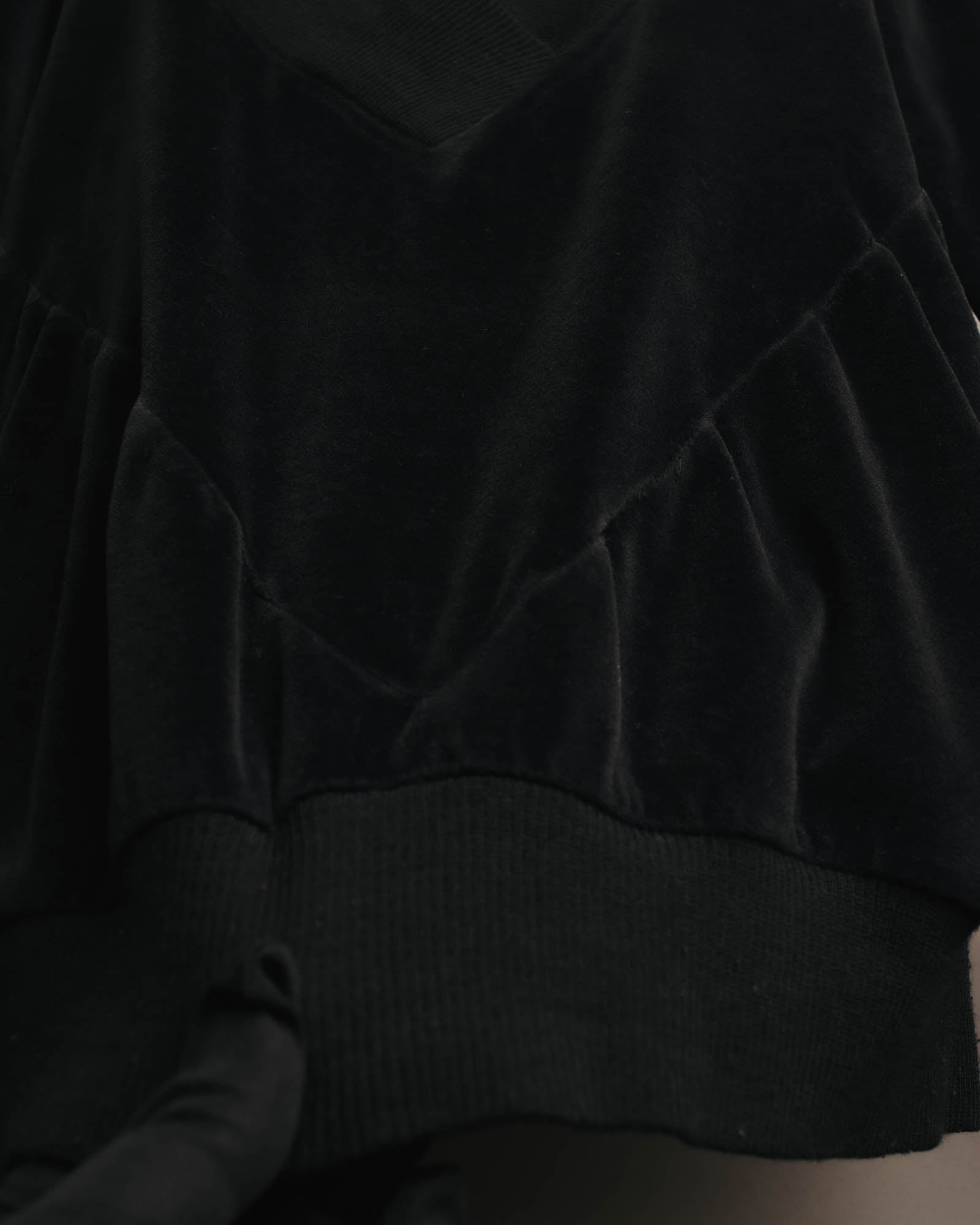 "Véronique Branquinho" 90's-00's Cotton velour v-neck sweatshirt