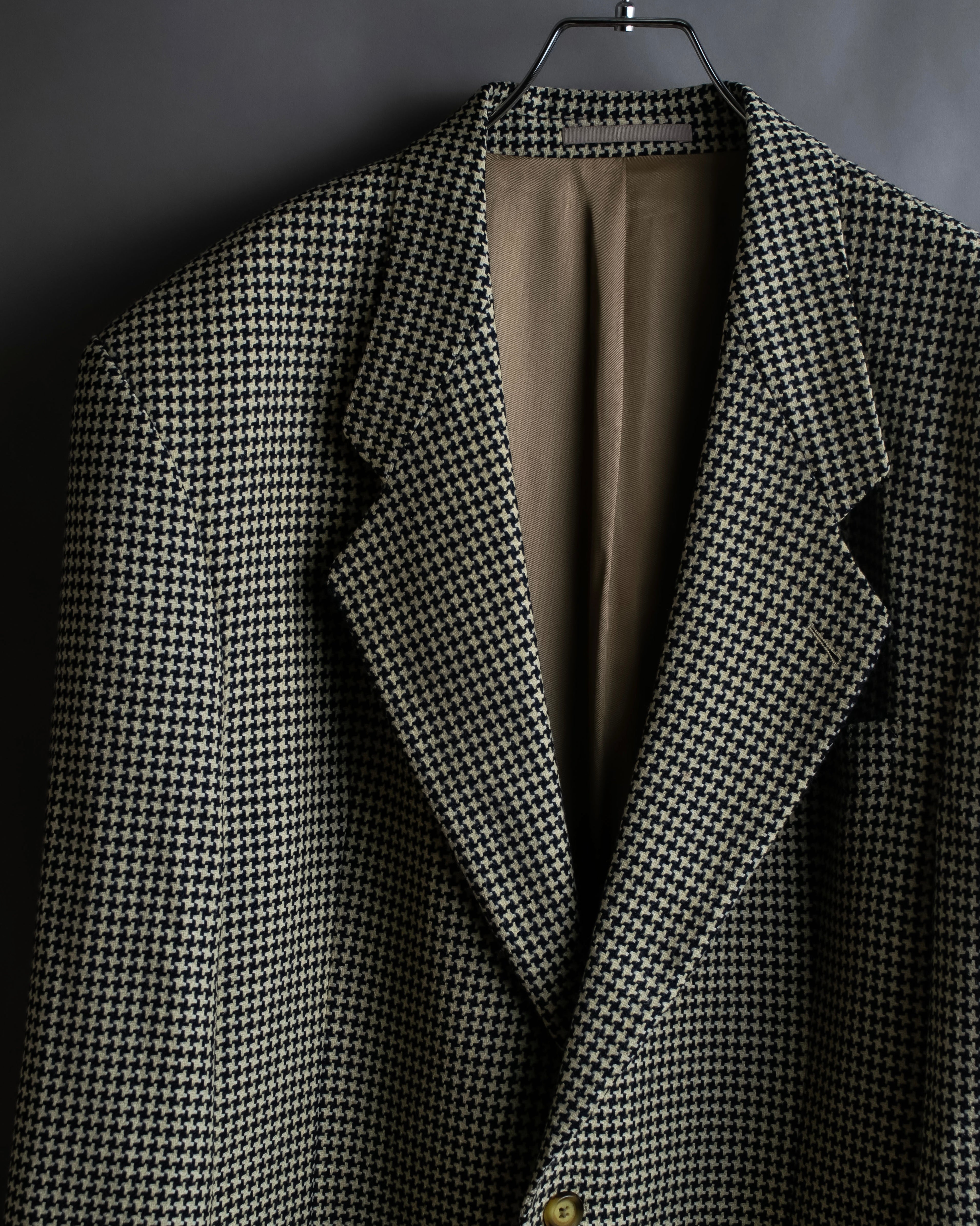 "HUGO BOSS" Houndstooth structured shoulder line tailored jacket
