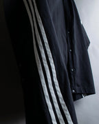 "Y-3" Asymmetrical three-stripes wrap dress