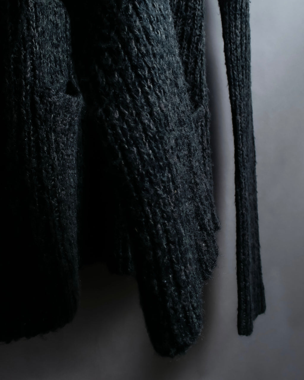 "Vintage deep V-neck fuzzy knit pullover"