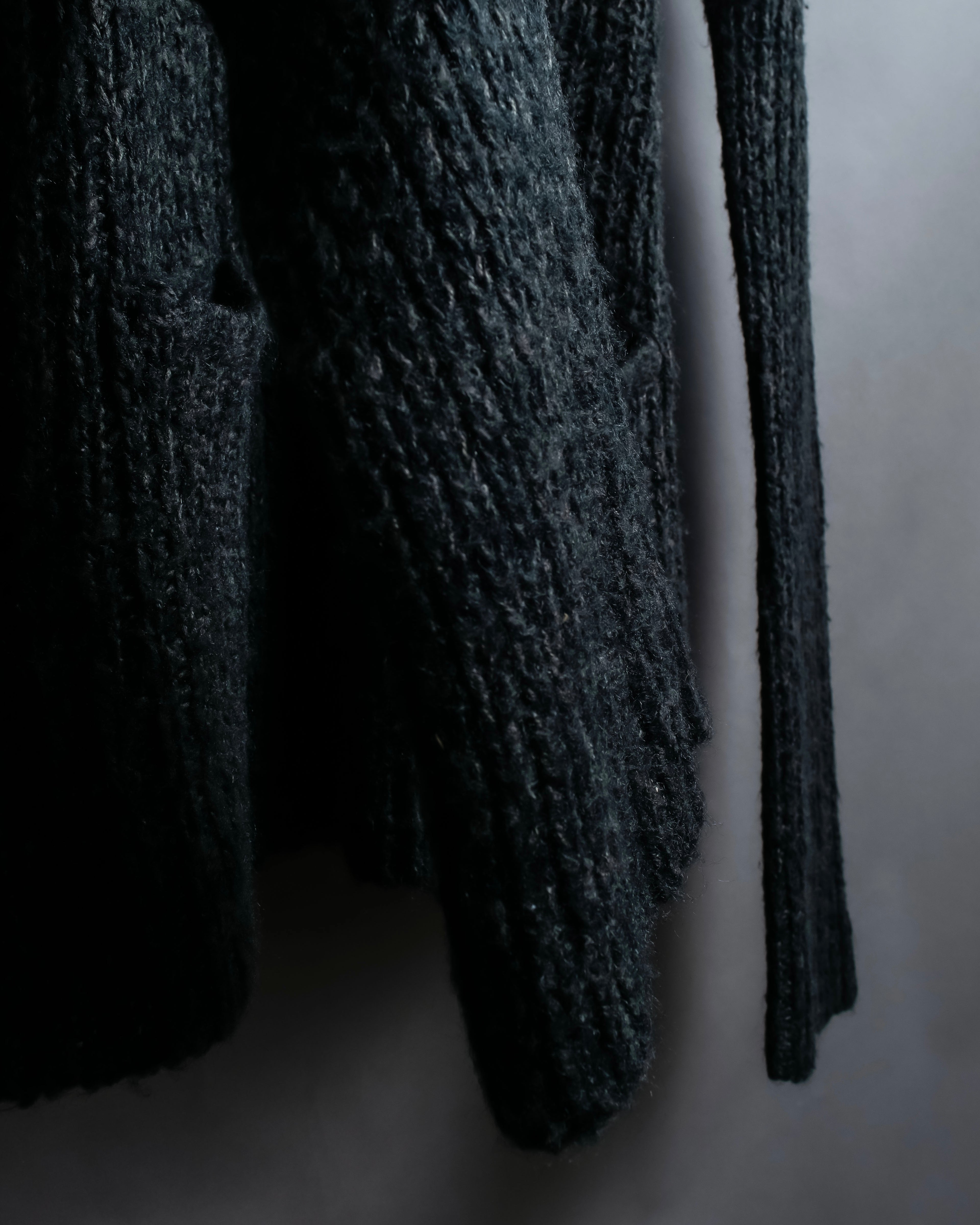 "Vintage deep V-neck fuzzy knit pullover"