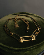 "CELINE" 70's-80's Sulky motif gold metal chain belt