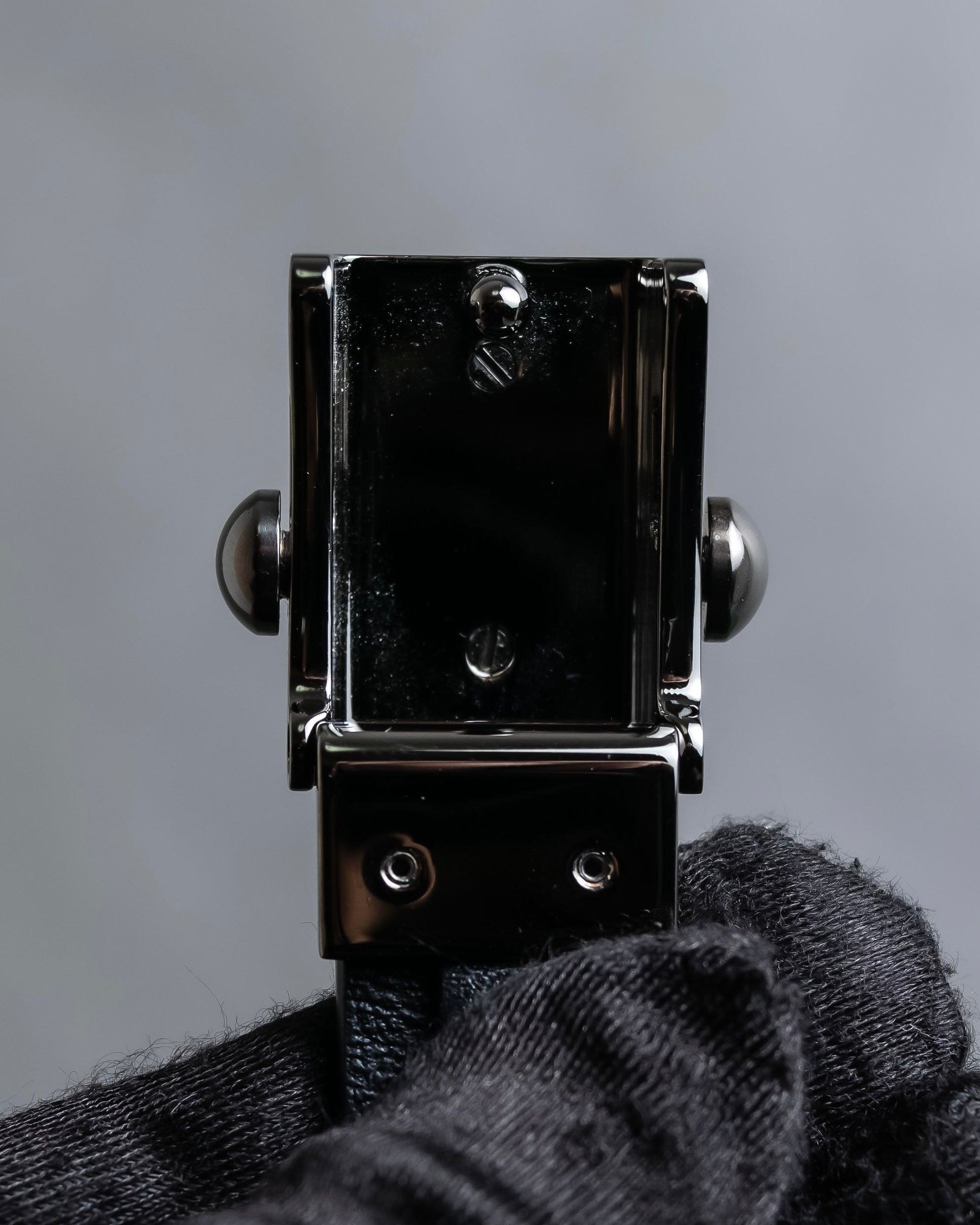 "Christian Dior" Silver stud detail narrow leather belt