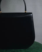 "PIERRE BALMAIN" 80’s-90’s box calf gold bar top handle bag