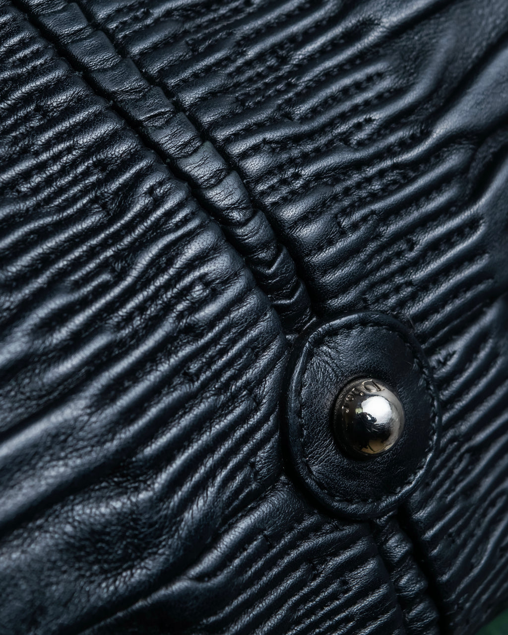 "Christian Dior" Karenina gathered design leather handbag