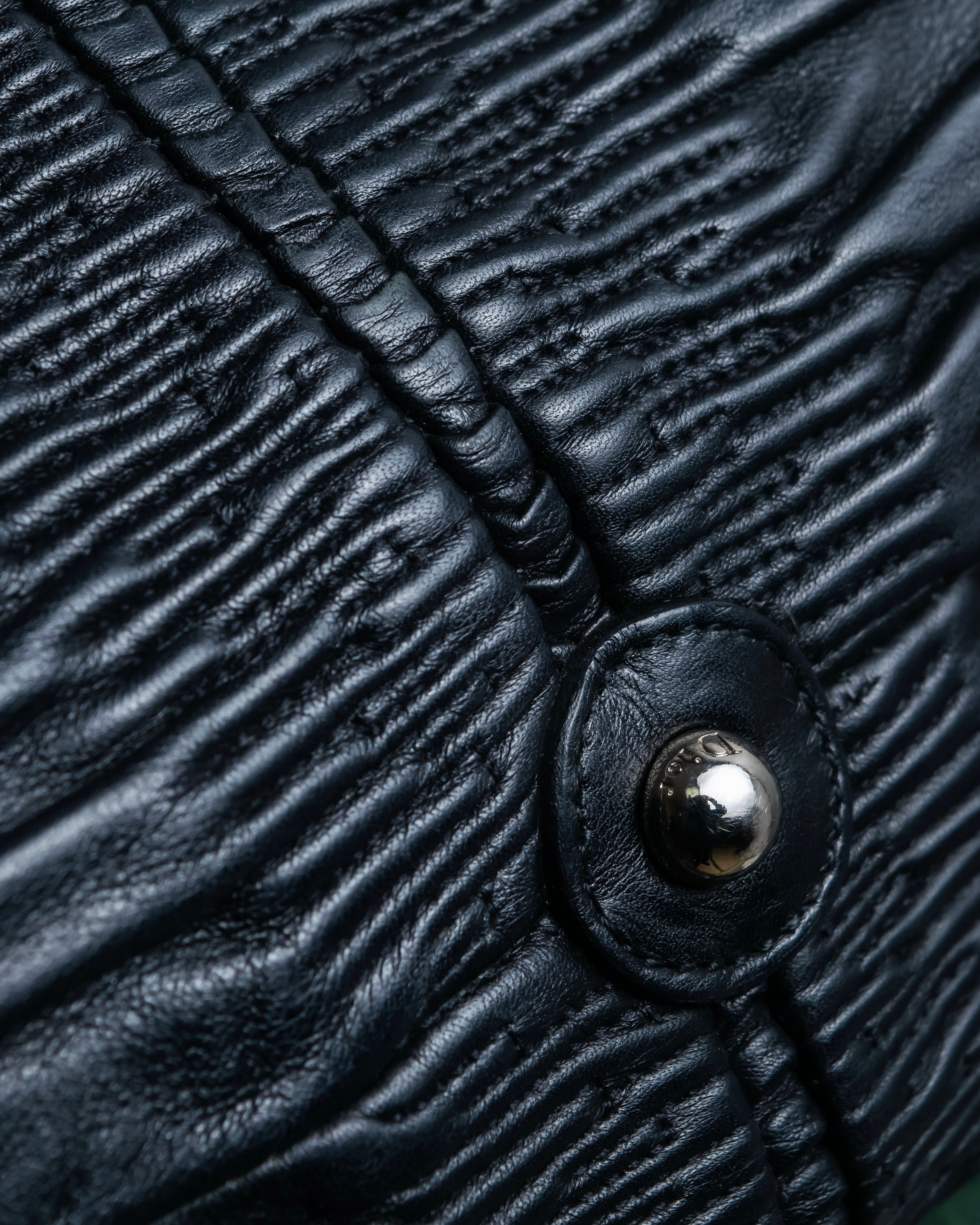 "Christian Dior" Karenina gathered design leather handbag