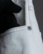 "MAISON MARGIELA" 21SS Washed raw cut flared cropped denim pants