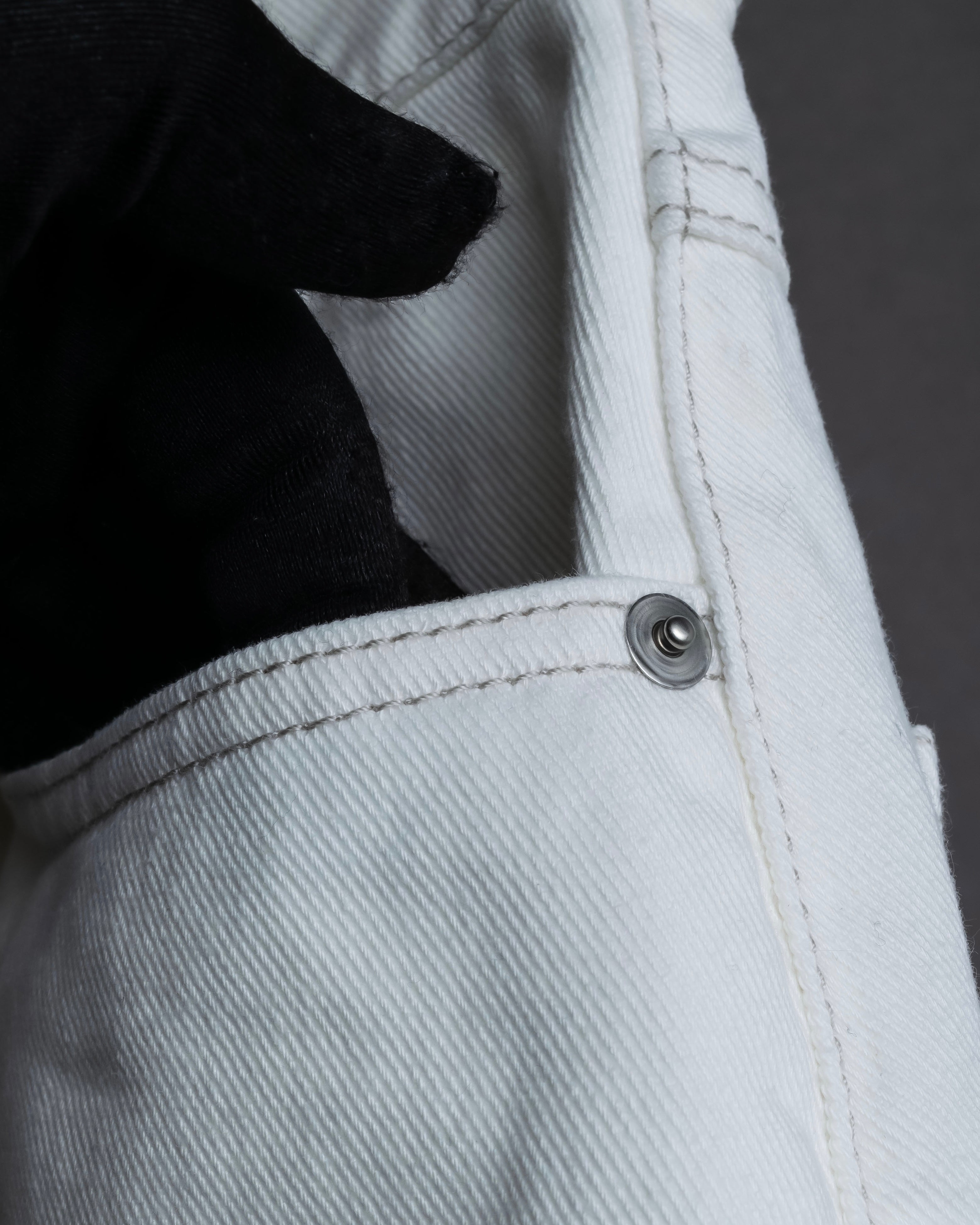 "MAISON MARGIELA" 21SS Washed raw cut flared cropped denim pants