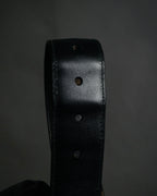“PRADA” 2010’s Saffiano camouflage relief logo buckle
leather belt