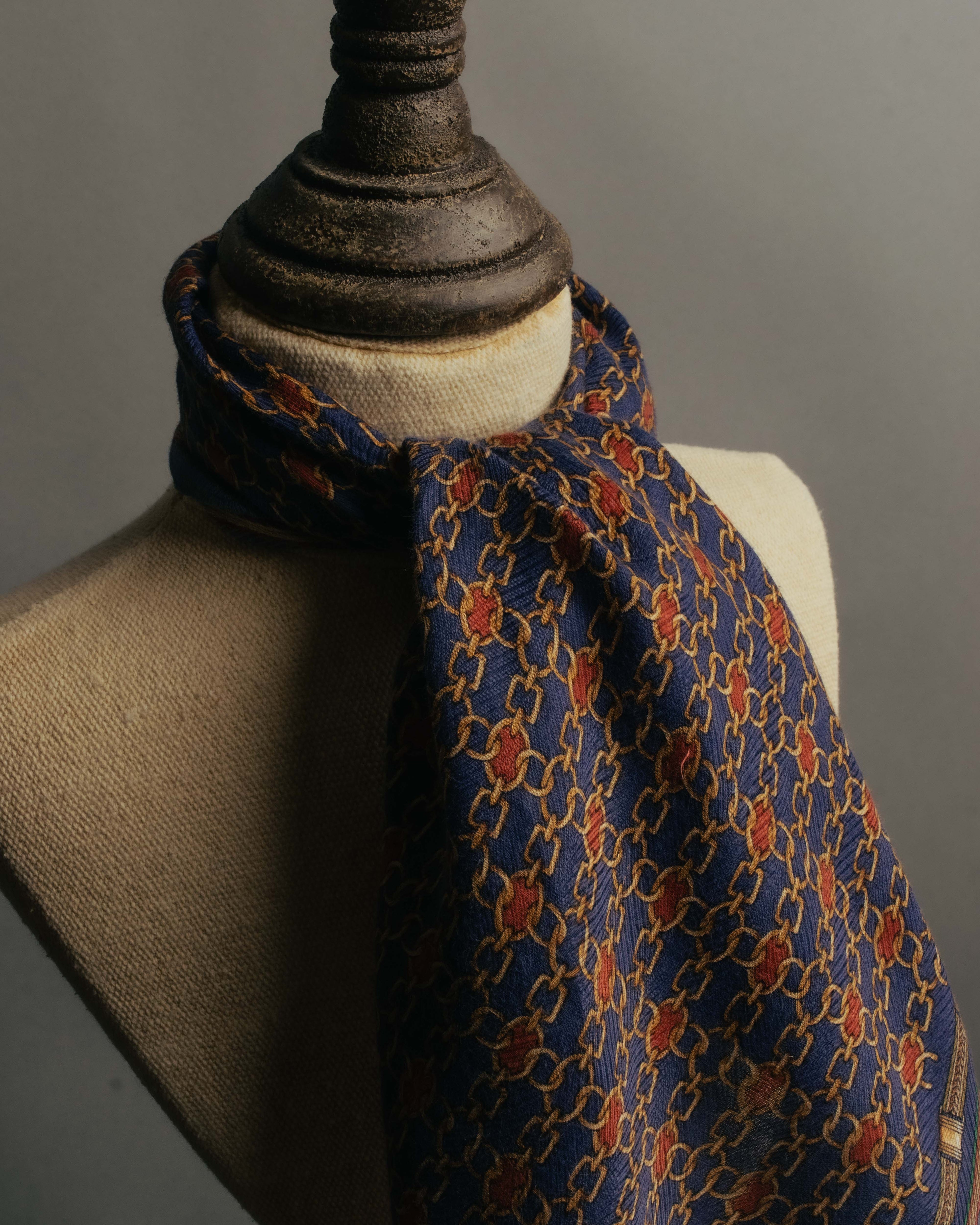"CELINE" 80's-90's Chain print scarf