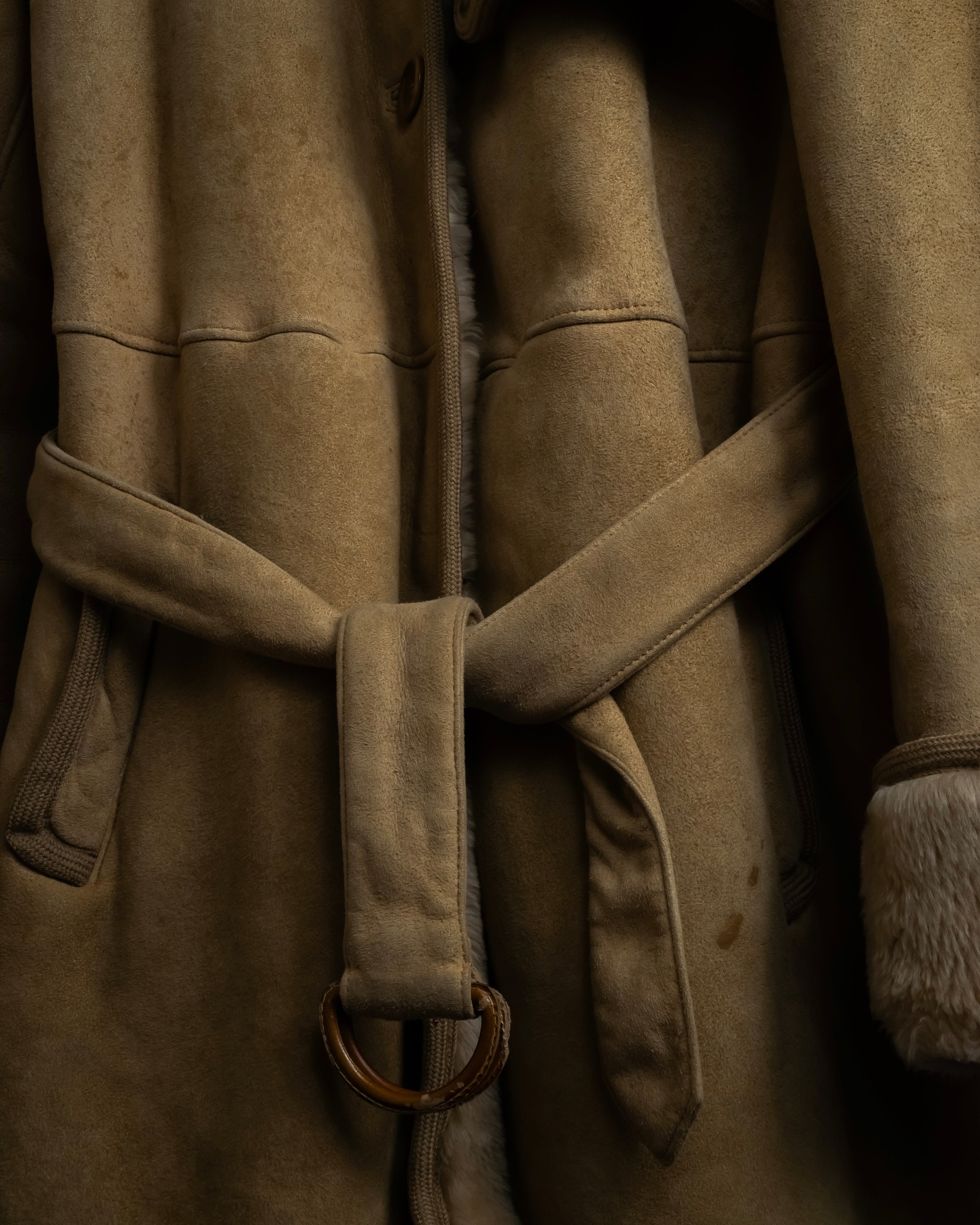 "LOEWE" 90's Panel-switched design mouton shearling coat