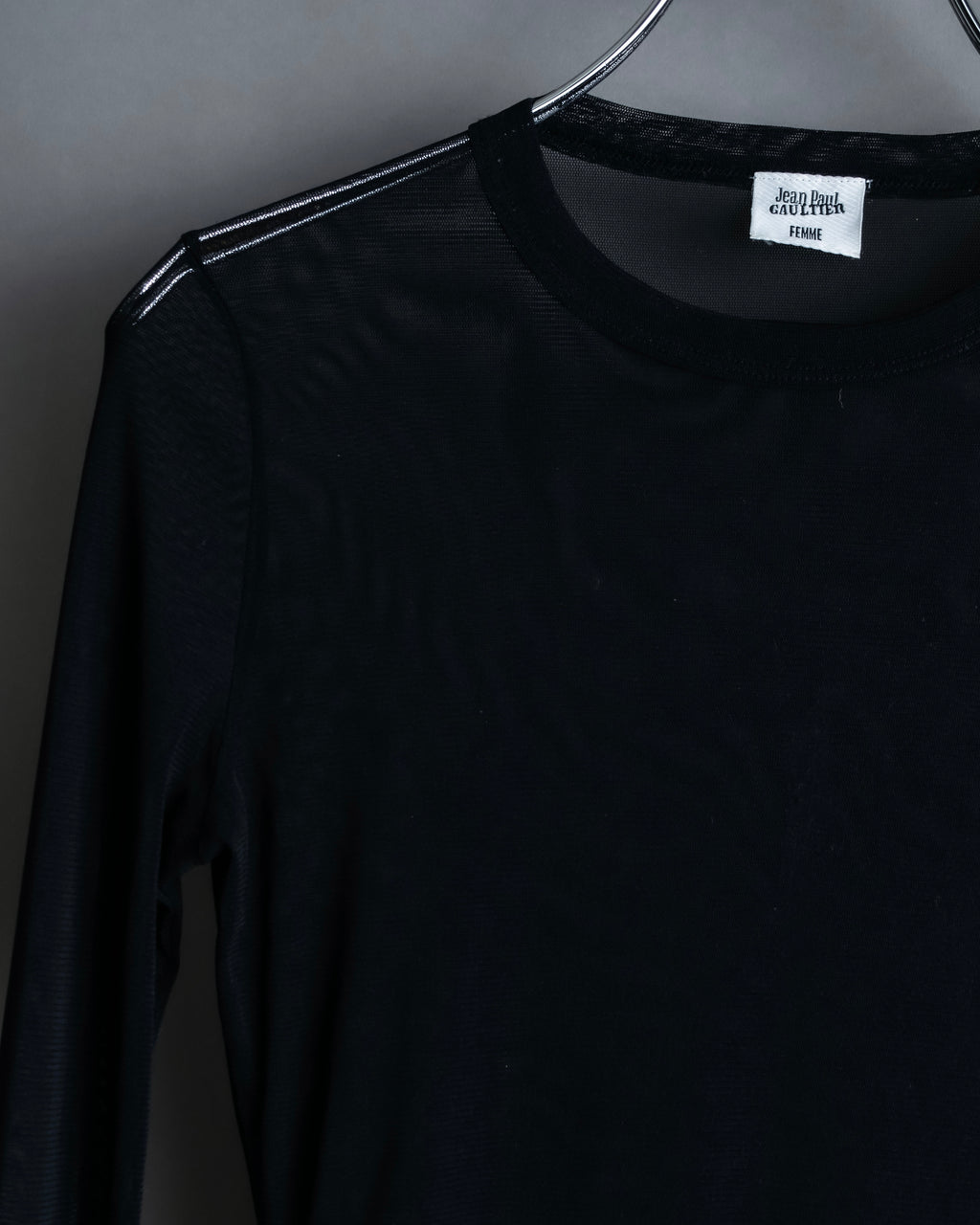 “Jean Paul Gautier” Fringe detailed  asymmetry shear top