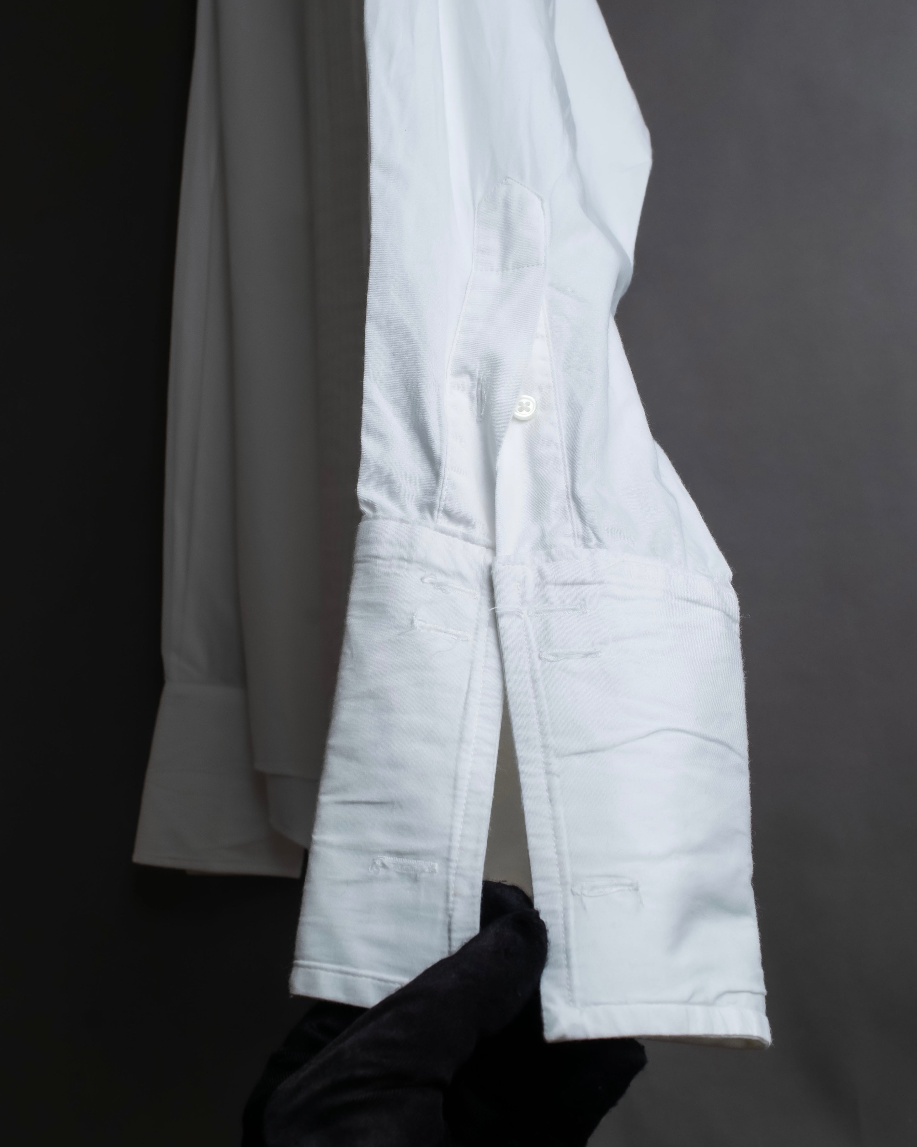 "Christian Dior" Pintuck design wide spread collar dress shirt