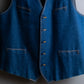 "Vintage stitch design denim vest"