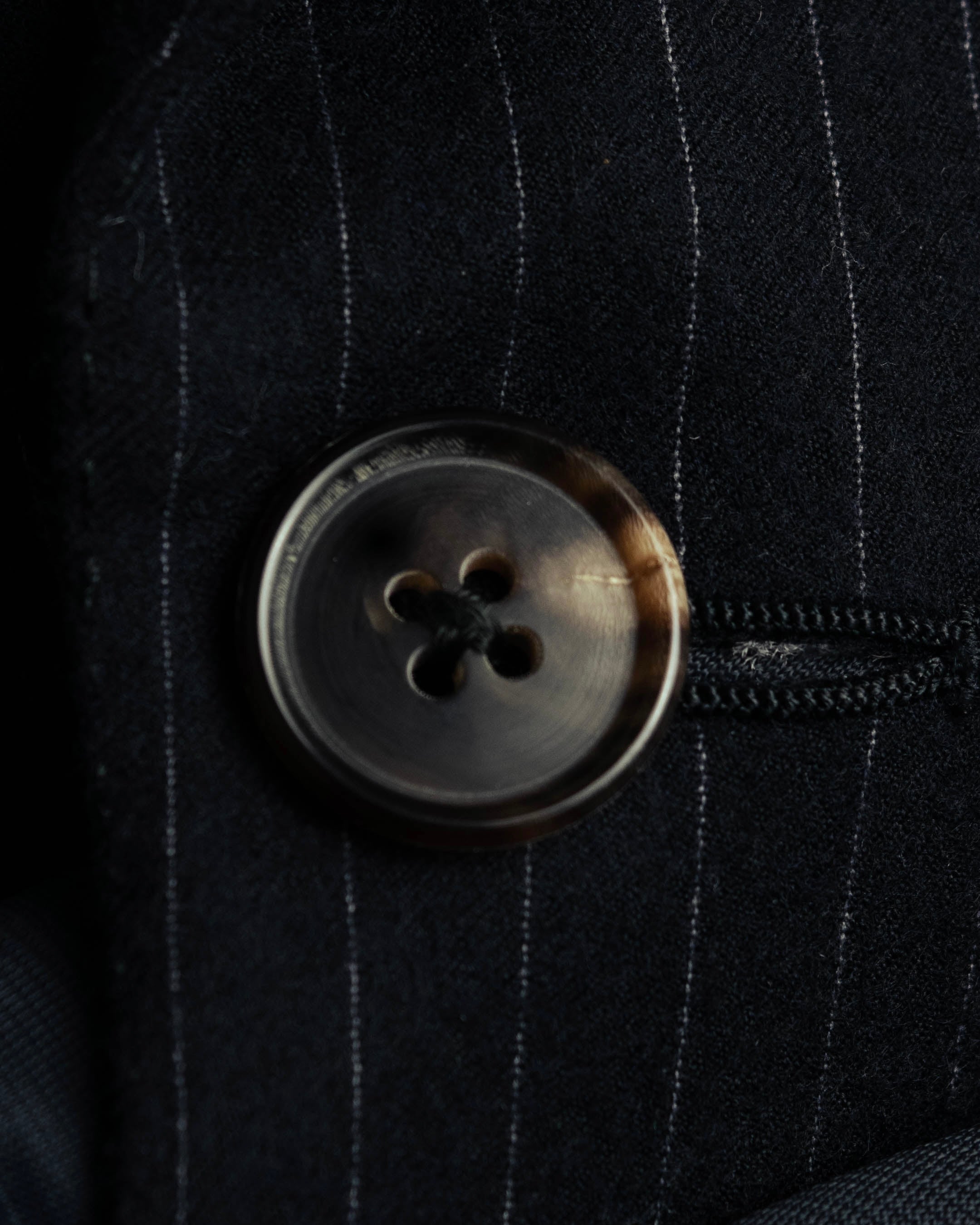 -SPECIAL- “Hermès” 80’s-90’s Super 120’s wool pinstripe double breasted setup