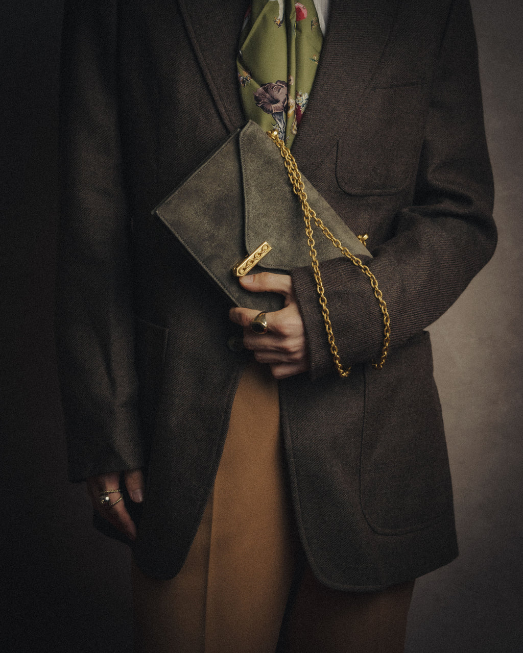 -SPECIAL- “HERMÈS” 1970's-80's Alcazar suede chain shoulder bag