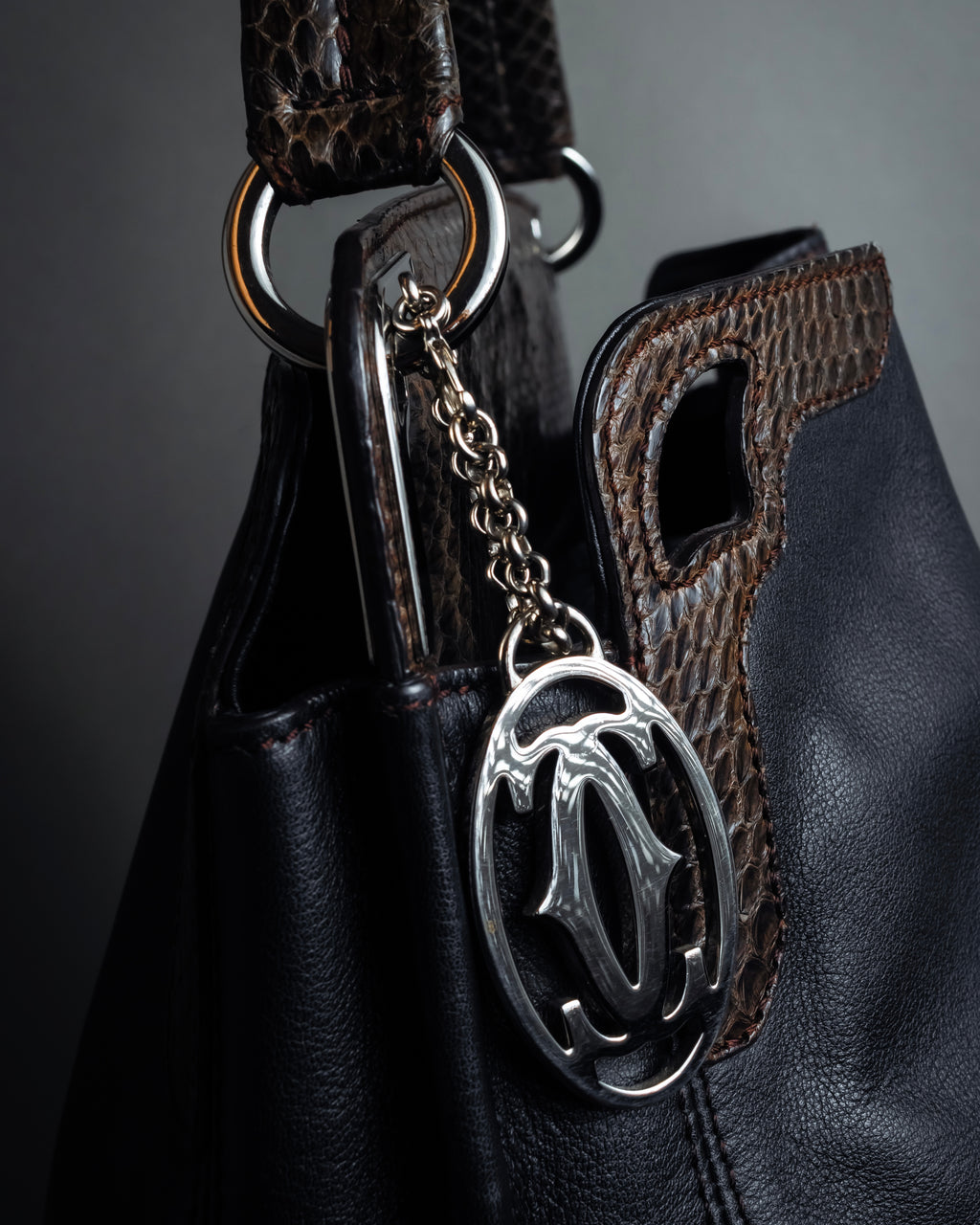 "Cartier" Marcello de Cartier python leather combination bag