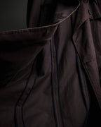 "CELINE" Triomphe button design in plum brown color
 trench coat