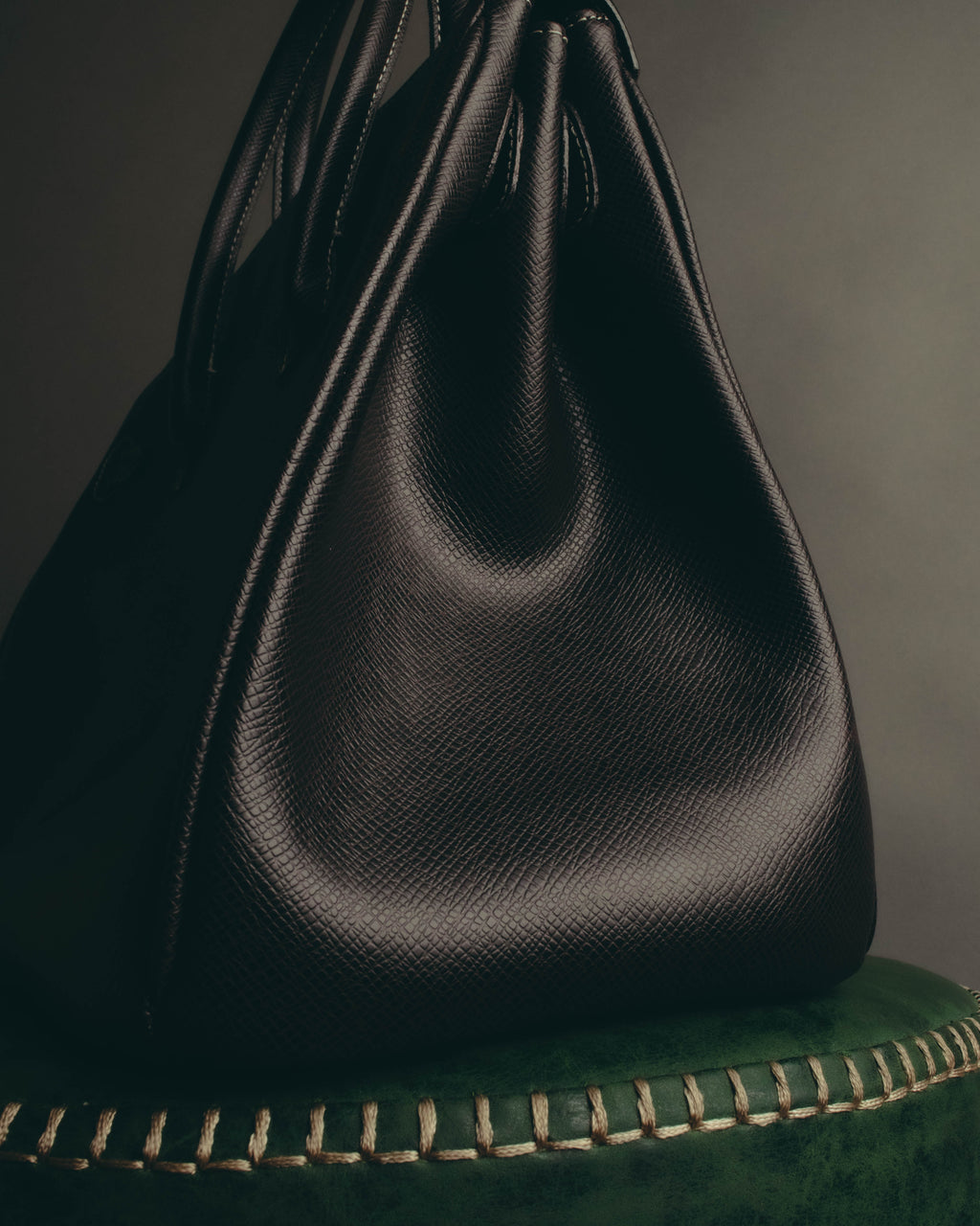 "Yves Saint Laurent" 90's-00's Classic textured leather structured top handle bag