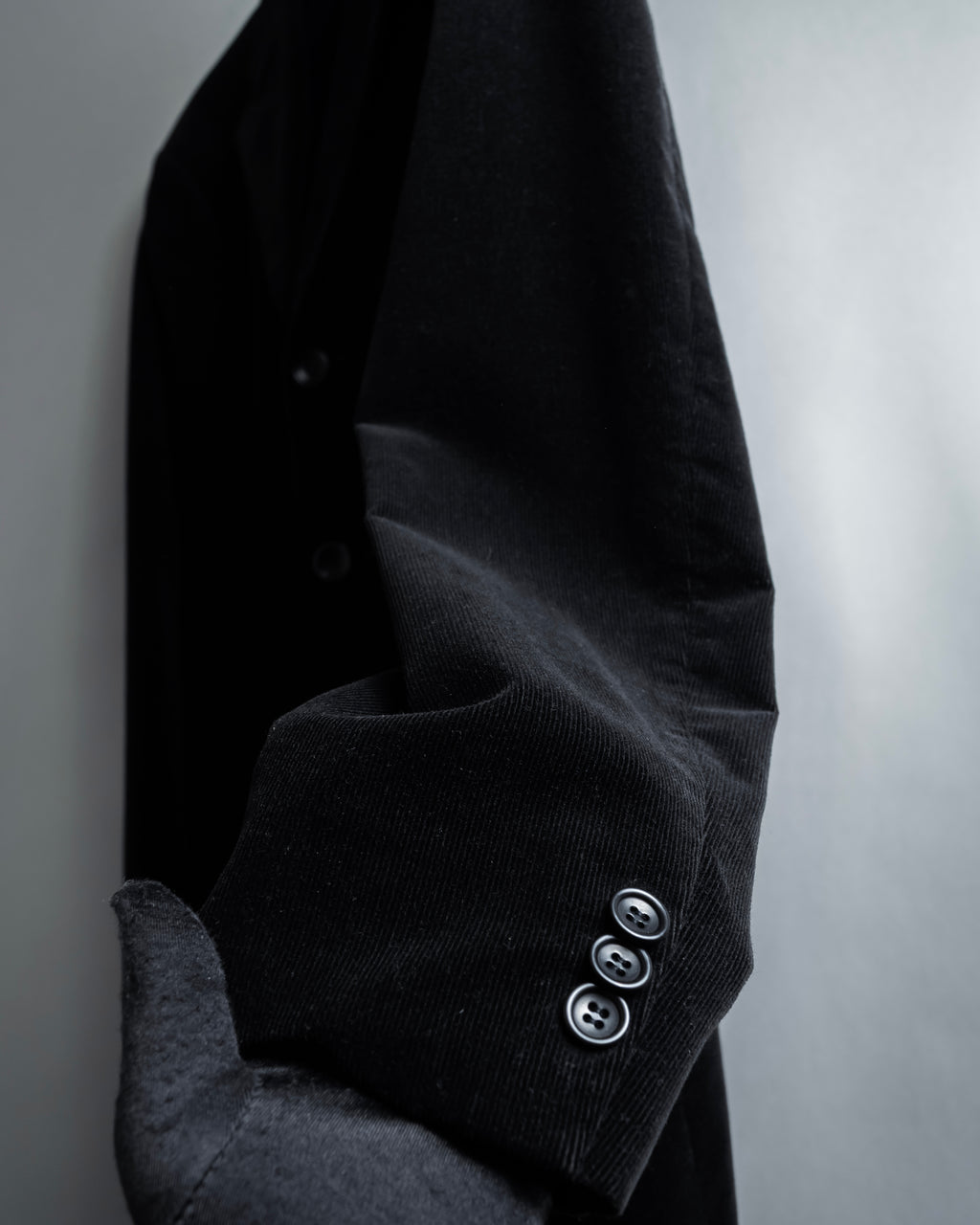 "ARMANI COLLEZIONI" Black corduroy relaxed set up