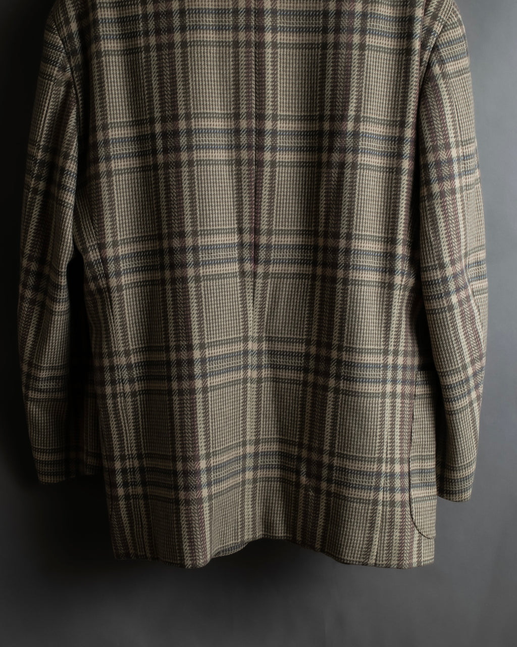 "BURBERRYS" Windowpane pattern tweed tailored jacket