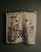 "Christian Dior" 2010's Modern surrealist trump print silk scarf