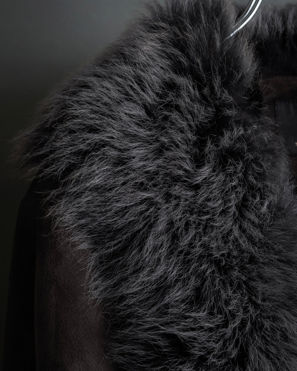"NORTH BEACH" Smoky lamb fur design suede leather coat