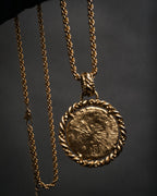 “Yves Saint Laurent” 90’s Cameo medallion rope chain necklace