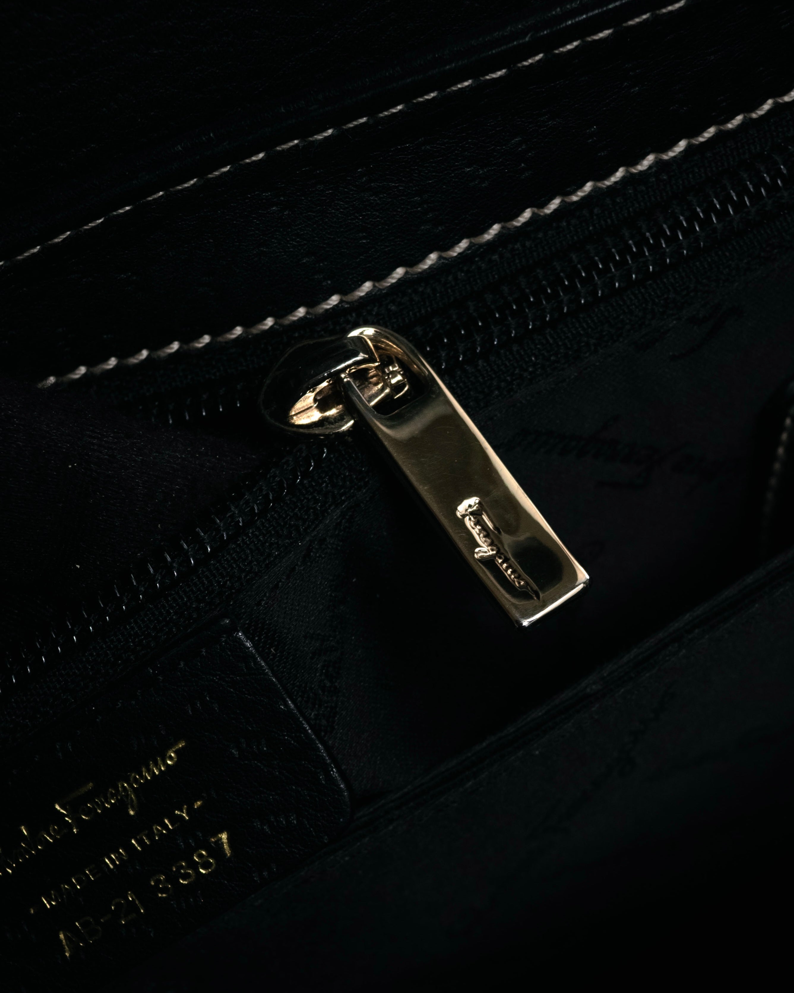 “Salvatore Ferragamo” 90's–00's Gancini leather handbag